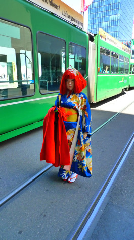 performance artist Ayakamay at Art Basel 2014