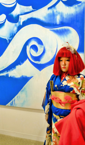 performance artist Ayakamay at Art Basel 2014